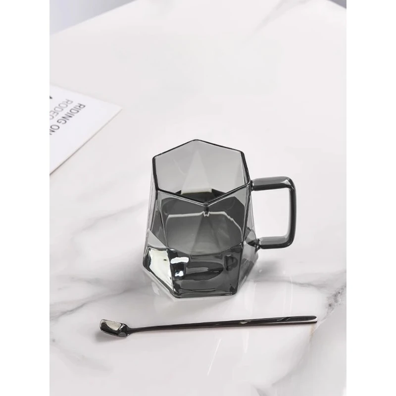 

Cup Office High Temperature Resistant Masonry Glass with Spoon Handle