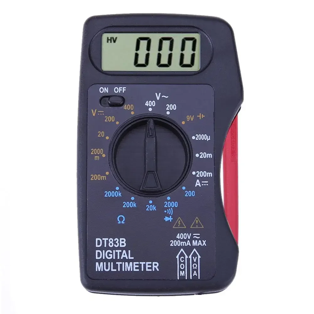 DT83B Portable Digital Multimeter 1999 Counts Mini Pocket Ammeter Voltmeter Current Voltage Ohm Meter Battery Capacity Tester