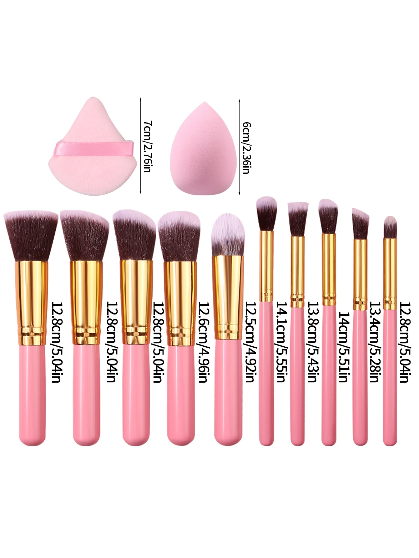 14 STKS High-end multifunctionele losse poederborstel oogschaduwborstel make-upborstelset en zachte driehoekige make-up poederdons