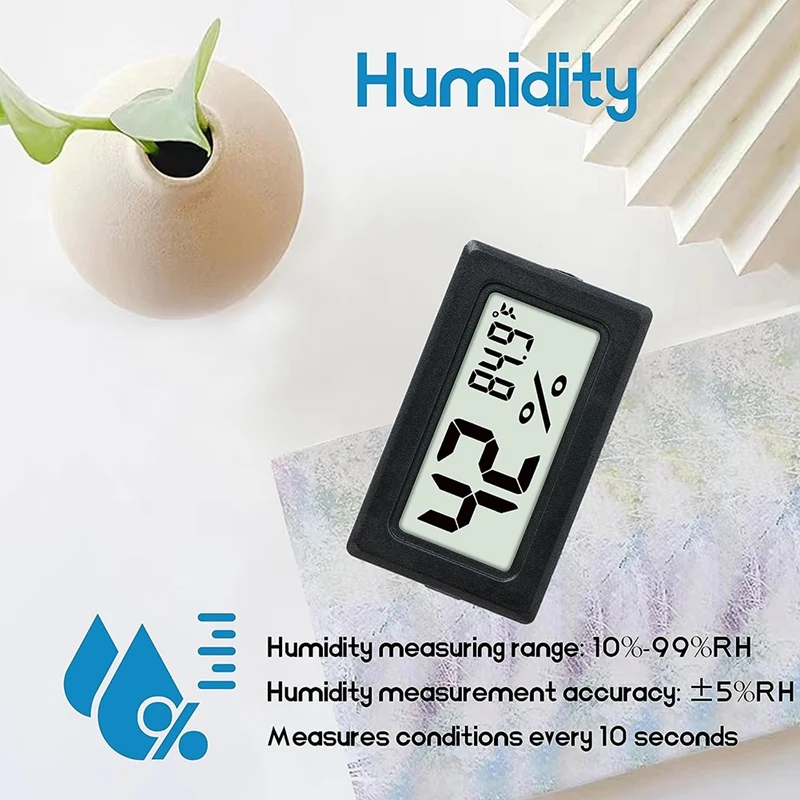 6Pack Mini Hygrometer Hygrometer Digital Thermometers  Humidity With (℉) For Greenhouse, Garden