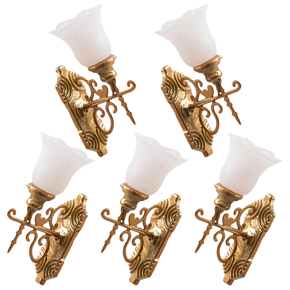 5pcs Micro Landscaping Lamp Decors Wall Light Adornments Sand Table Diy Materials Mini Wall Lamp Lamp Model