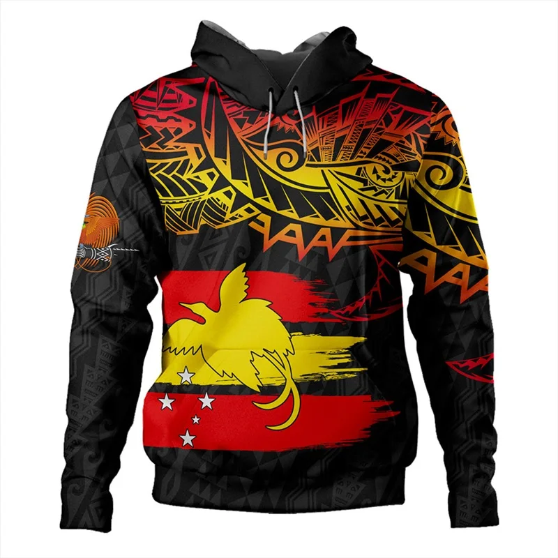 

Papua New Guinea Flag Map Hoodies For Men 3D Printed National Emblem Pullover Sweatshirts Clothes Mens Casual Hoody Coat Tops