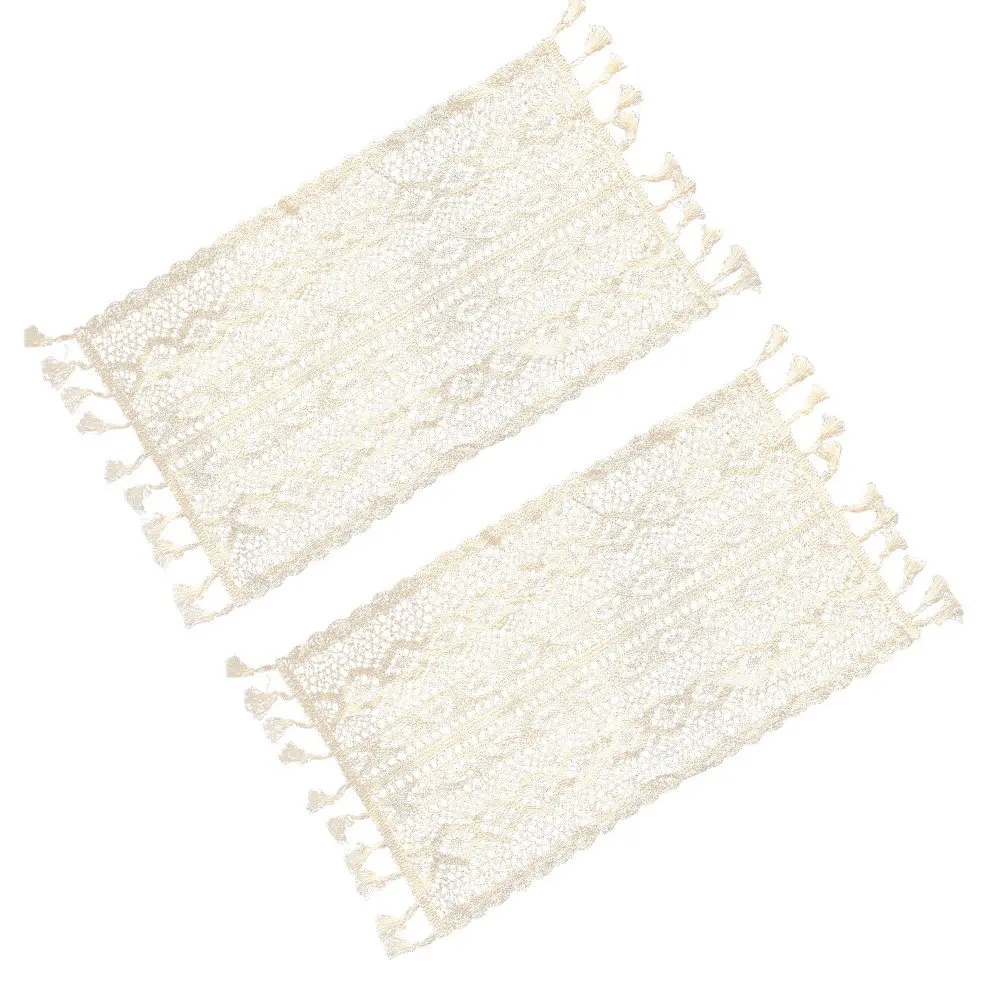 

Набор из 2 кружевных салфеток в стиле французского кантри для обеденного стола, кухни, свадебного оформления, декоративный коврик для столешницы