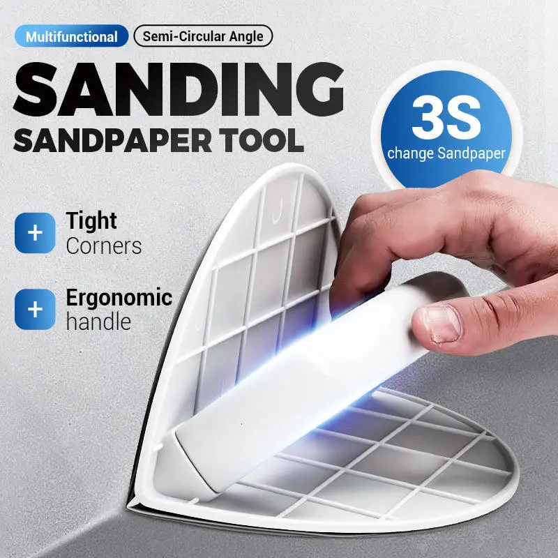 

Multifunctional Semi-Circular Angle Sanding Sandpaper Tool Angle Sandpaper Holder Self-adhesive High-end Putty Polishing Tool