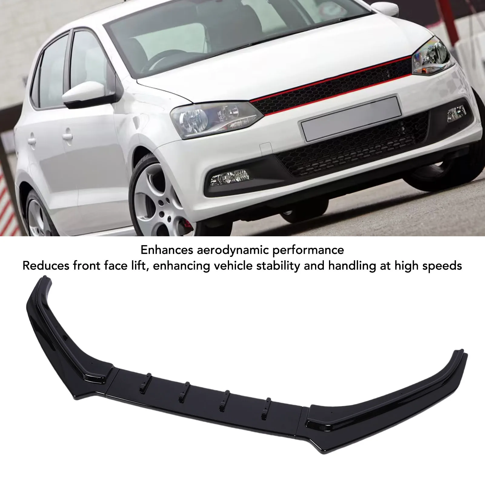 الجبهة حافة مصد السيارة المفسد ABS العدوانية نظرة الجبهة الشفاه الفاصل المفسد تحسين الديناميكا الهوائية المسمار لاصق تحديد للمركبة