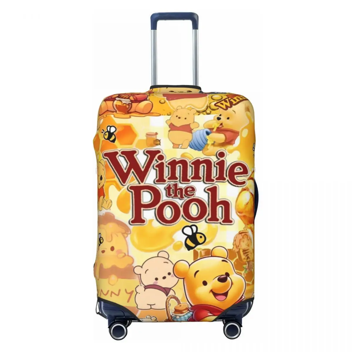 

Custom Winnie Pooh Yellow Bear Travel Luggage Cover Elastic Kawaii Cartoon Suitcase Cover Protector Fit 18-32 Inch