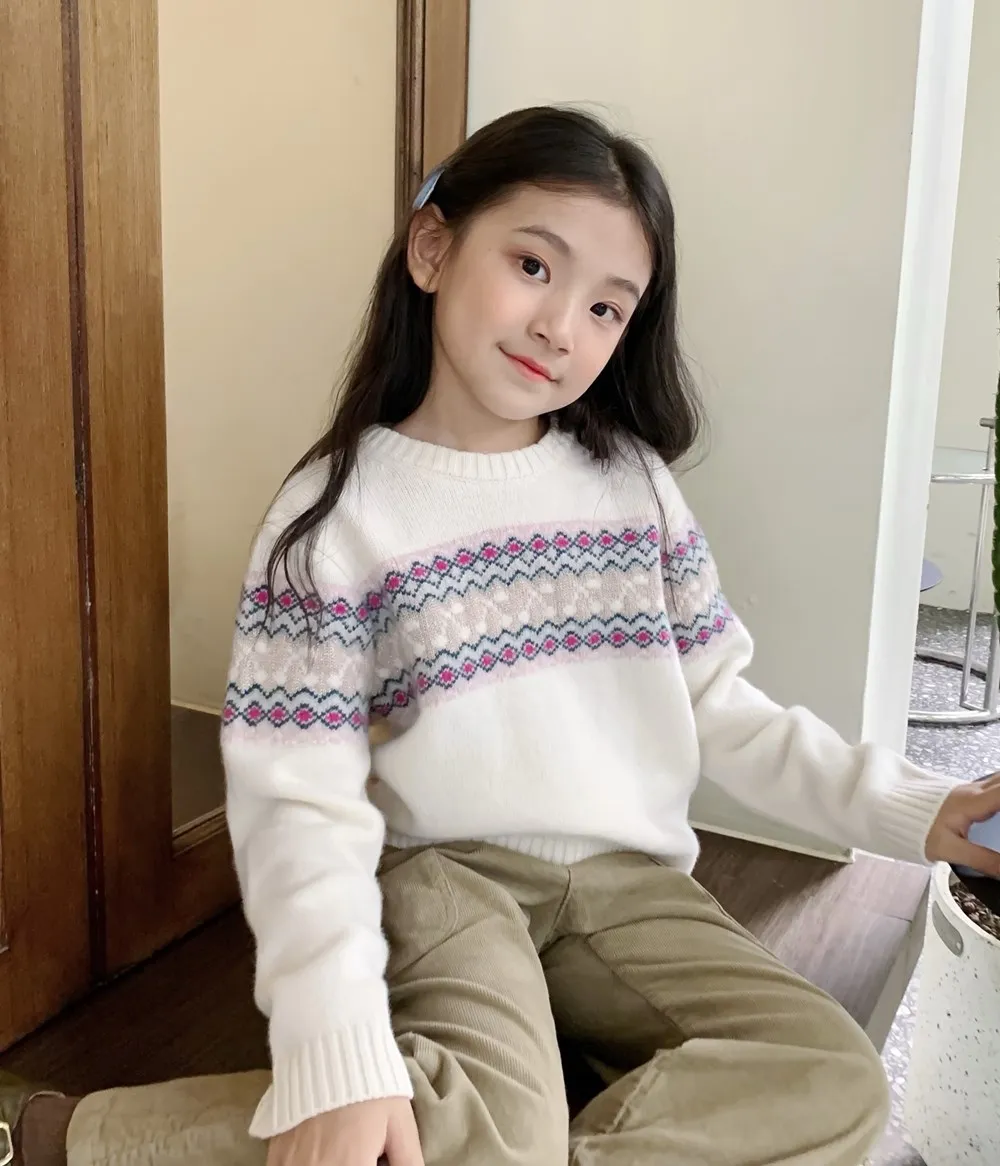 حجم 110 سنتيمتر طفل الفتيات ملابس الاطفال سترة طفل الفتيان الملابس الكرز منقوشة مخطط مطرزة سترة فتاة القمم