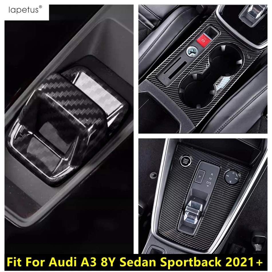 

Gear Shift Panel / Shifter Head Knob Handle / Water Cup Holder Cover Trim Accessories For Audi A3 8Y Sedan Sportback 2021 - 2024