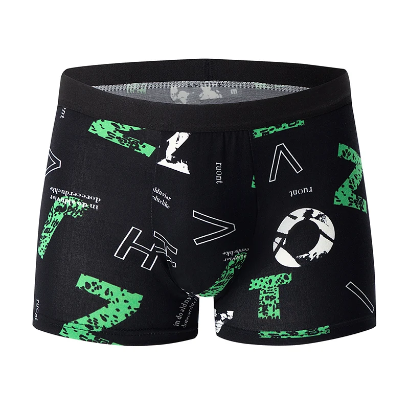 Men\'s letter pattern underwear fashion sexy printing young men\'s boxers US version plus size juvenile underwear.