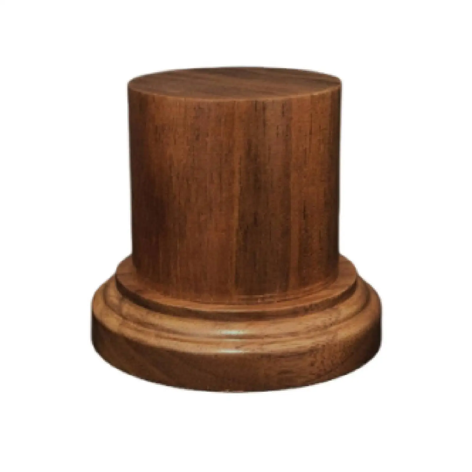 Walnut Display Base Black Round Wood Display Base