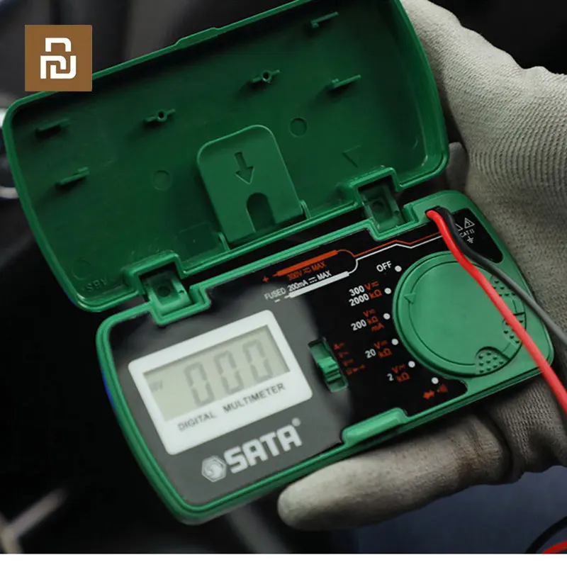 Multímetro de Bolso Sata Mini Gama Completa Proteção contra Sobrecarga Tensão ac e dc Medição Fácil Ferramentas de Continuidade