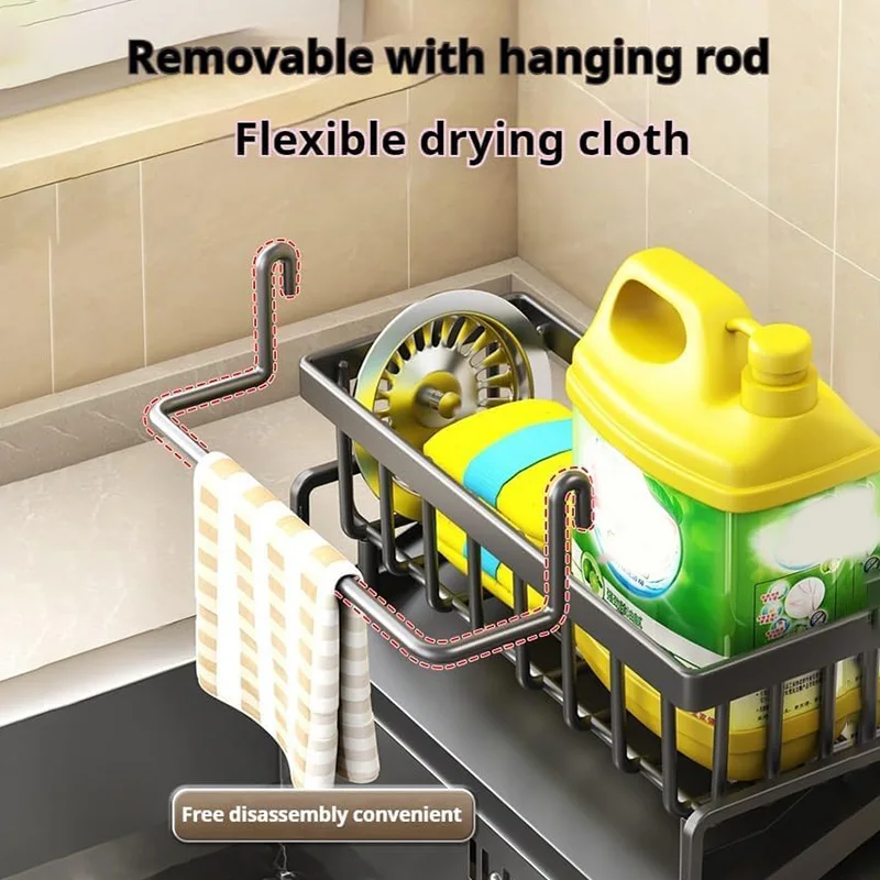 Kitchen Drain Rack Organizer ABS Plastic Sponge Rack Self-draining Sink Shelf Soap Sponge Holder Kitchen Countertop Storage Rack