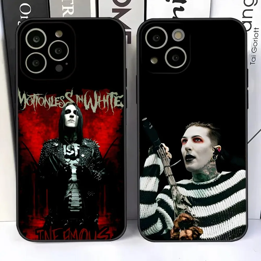 M-Motionless In White Phone Case For iPhone 15,14,13,12,11 Plus,Pro,Max,XR,XS,X,7,8 Plus,SE,Mini Silicone Soft