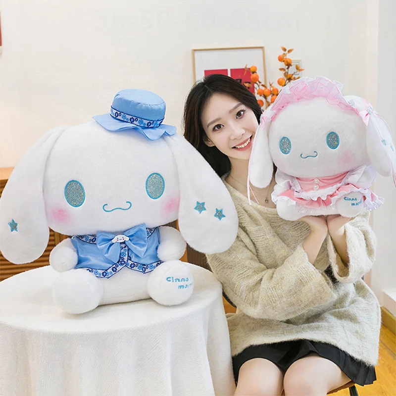 

Sanrio Kawaii Long Ear Cinnamoroll Plush Toy Stuffed Doll Cute Dress Costume for Kids Birthday Xmas Gift Plushie Stuffed Animal