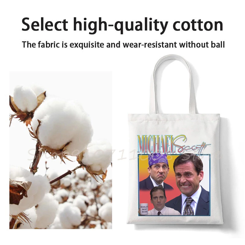 MICHAEL SCOTT Vintage Shopper Bags Women Men Shopping Bag Tote Bag Shoulder Bag Large Capacity Canvas Bags for The Office Fans