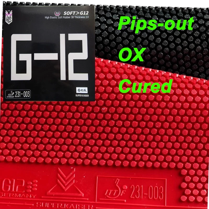 

SUPER KAISER G12 OX Cured Table Tennis Rubber Pips-out Ping Pong Rubber without Sponge Prevent Arc Sinking Table Tennis Rubber