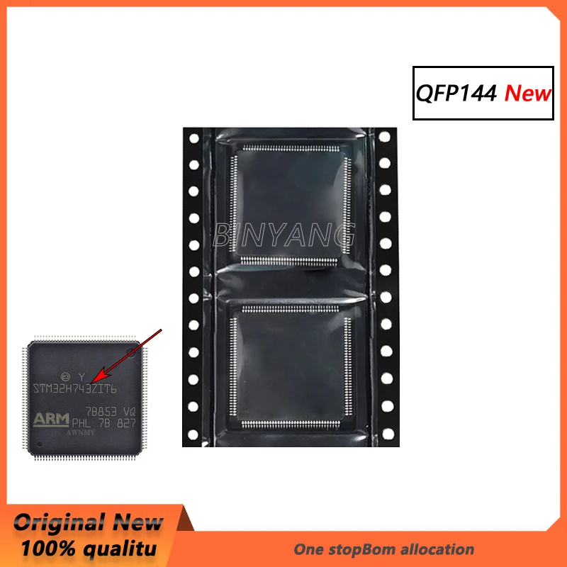 (1piece)100% New STM32H743ZIT6 QFP144  Chipset