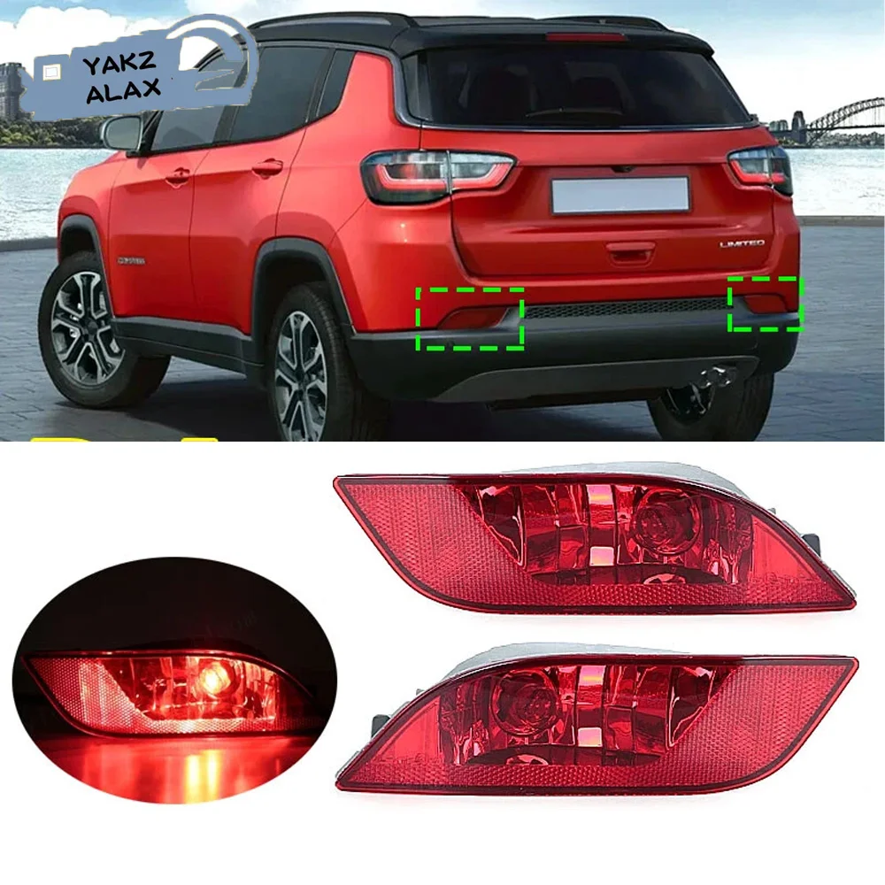Amortecedor traseiro luz cauda freio refletor lâmpada para jeep compass 2017 2018 2019 2020 55112674aa 55112675aa acessórios do carro