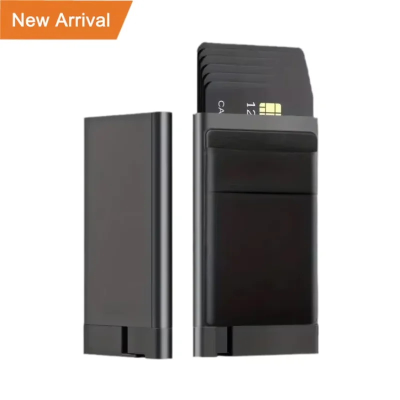 

Тонкий алюминиевый всплывающий кошелек Billetera Delgada De Aluminio, индивидуальный держатель для банковских карт, чехол для кредитных карт