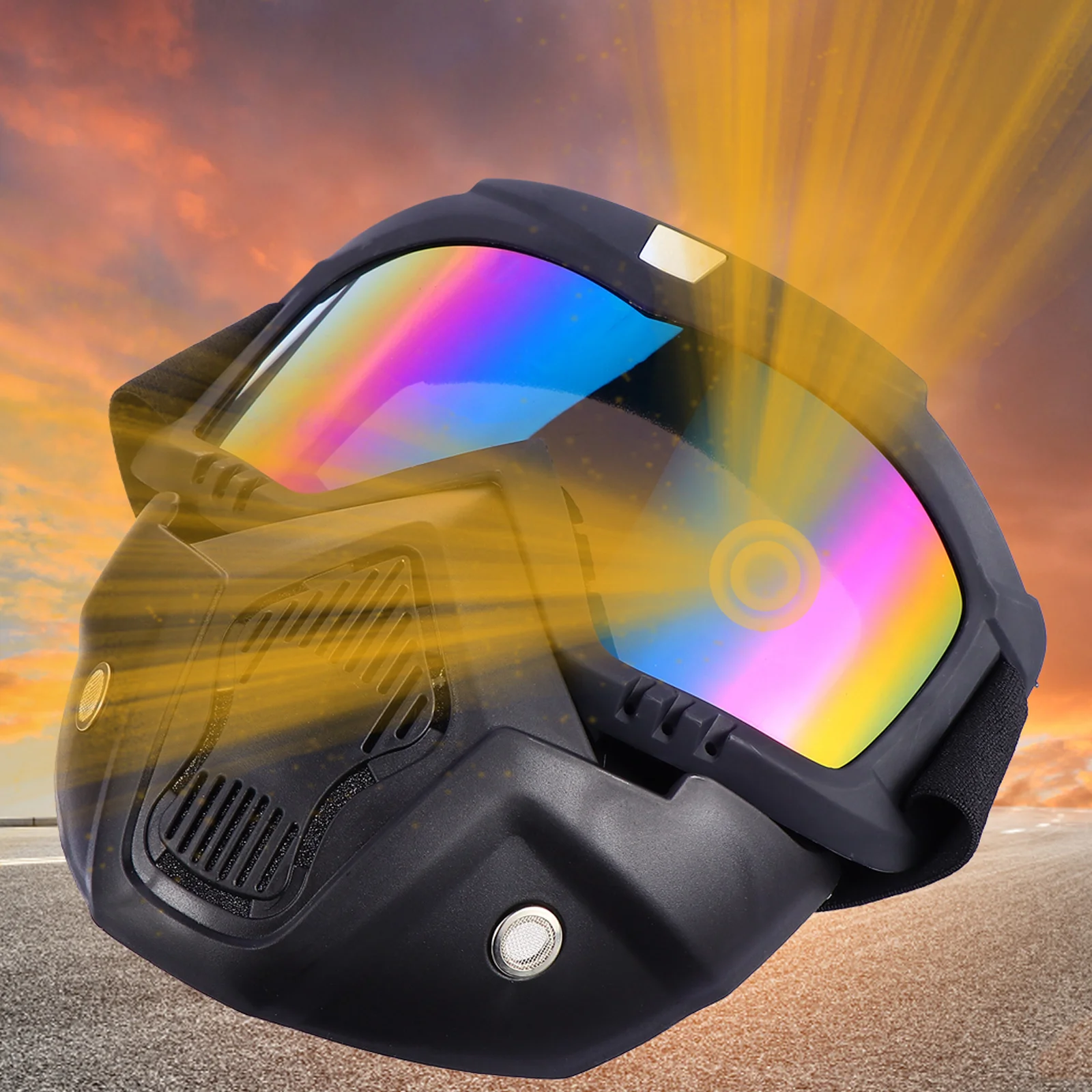 

2Pcs Lightweight Motorcycle Goggles Portable Riding Safety Helmet with Adjustable Head Belt