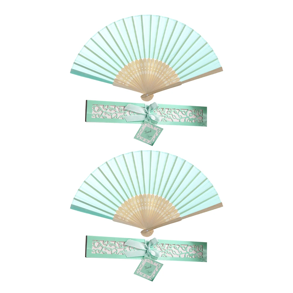 

2 Pcs Classic Chinese Style Folding Fans Adornment Wedding Party Decoration Bamboo Material