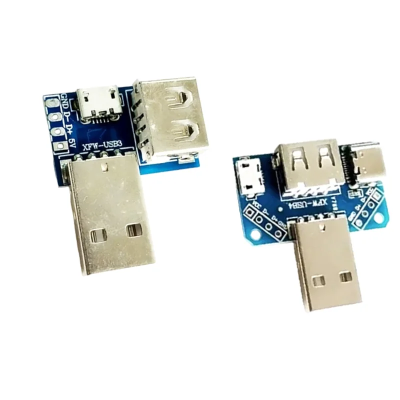 USB Adapter Board Male To Female Conversion MicroUSB To Header/Type-C Module DIY