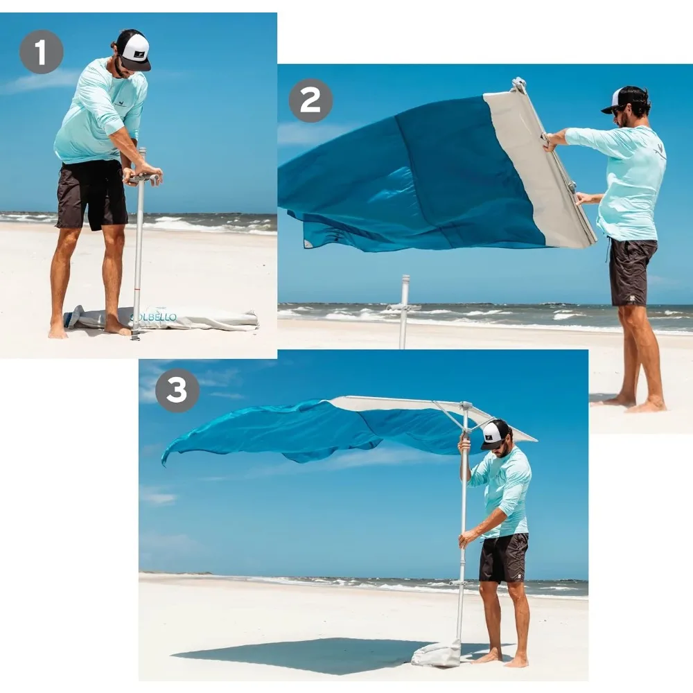 Shade - The ultimate Wind-Driven beach shade. Effortless to set up, lightweight, won't blow down the beach,UPF 50+sun protection