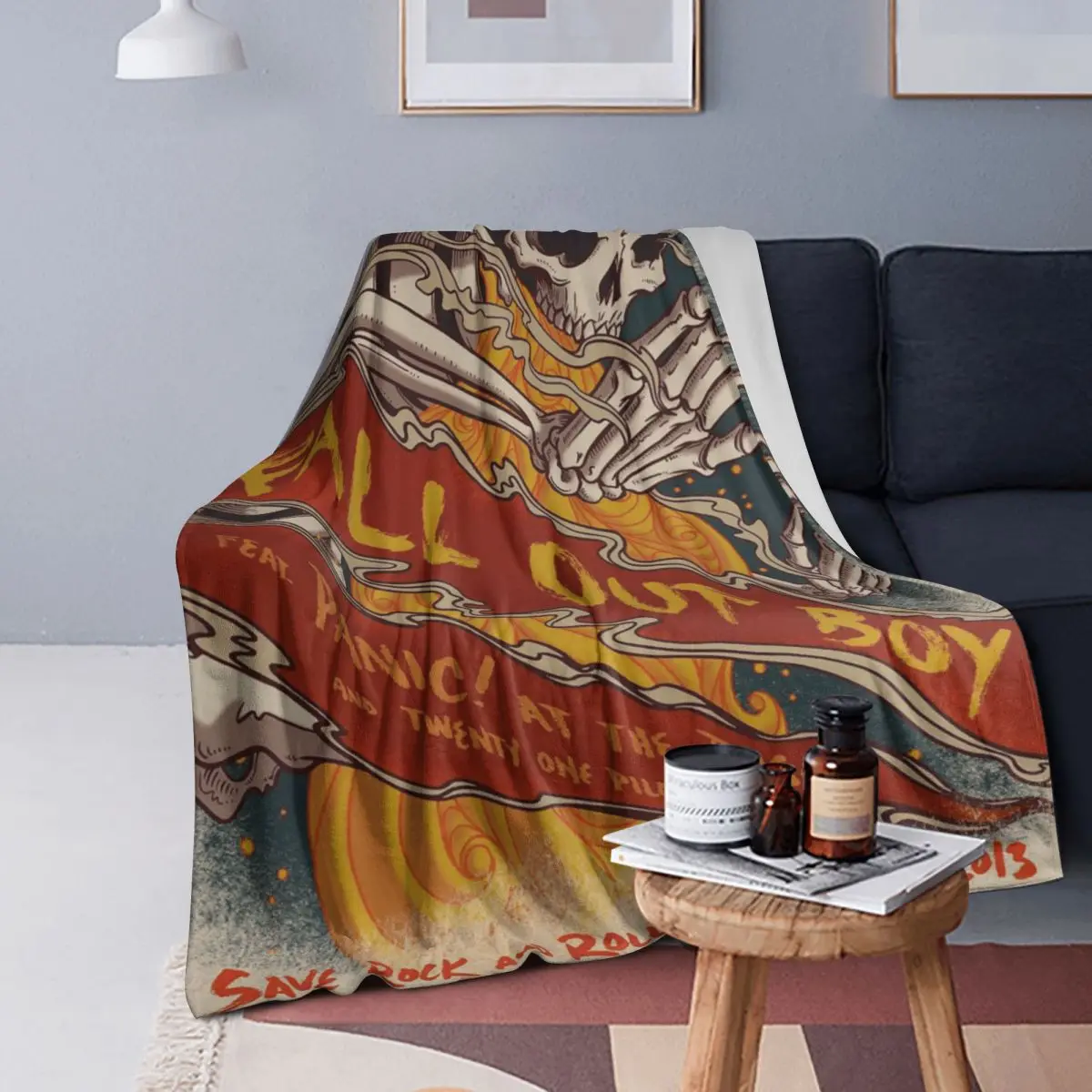Fall Out Boy Blankets Soft Warm Flannel Throw Blanket Plush for Bed Living room Picnic Travel Home Couch