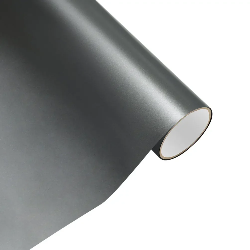 Car Sticker Wrap Film Matte Metallic Charcoal Grey Color Change Vinyl Film PET Bubble Free Wrapping Car Accessories Auto Decals