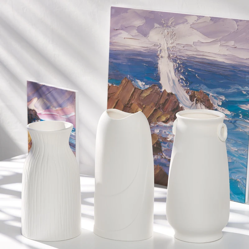

Ceramic vase - white, creative, simple, dried flower, water-grown, home decoration, flower arrangement, tableware