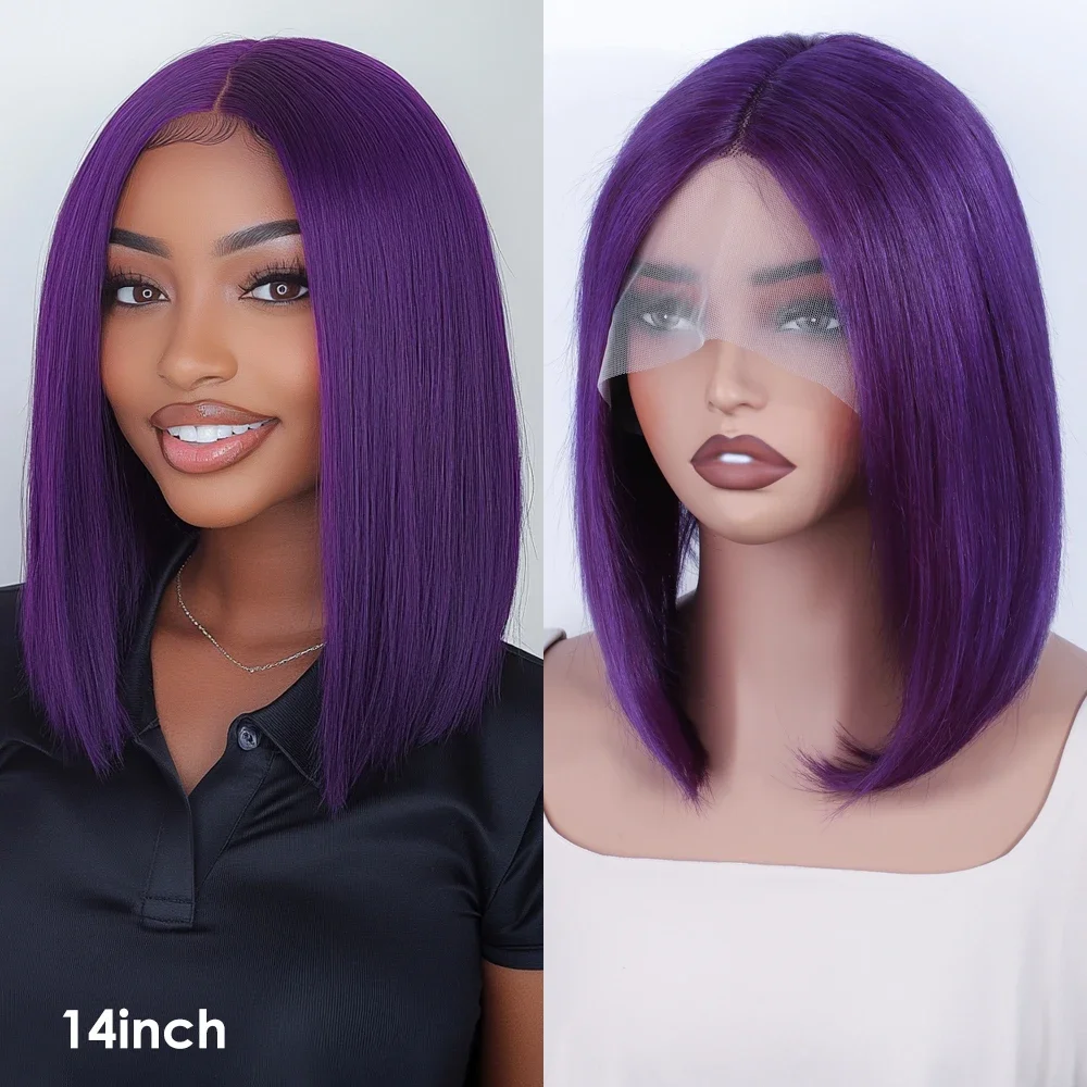 Slanke Ombre Roze Transparante Korte T Kant Bob Menselijk Haar Pruiken Peruaanse Rechte 13x6x2 Kant voor Pruik Voor Vrouwen Pre Geplukt