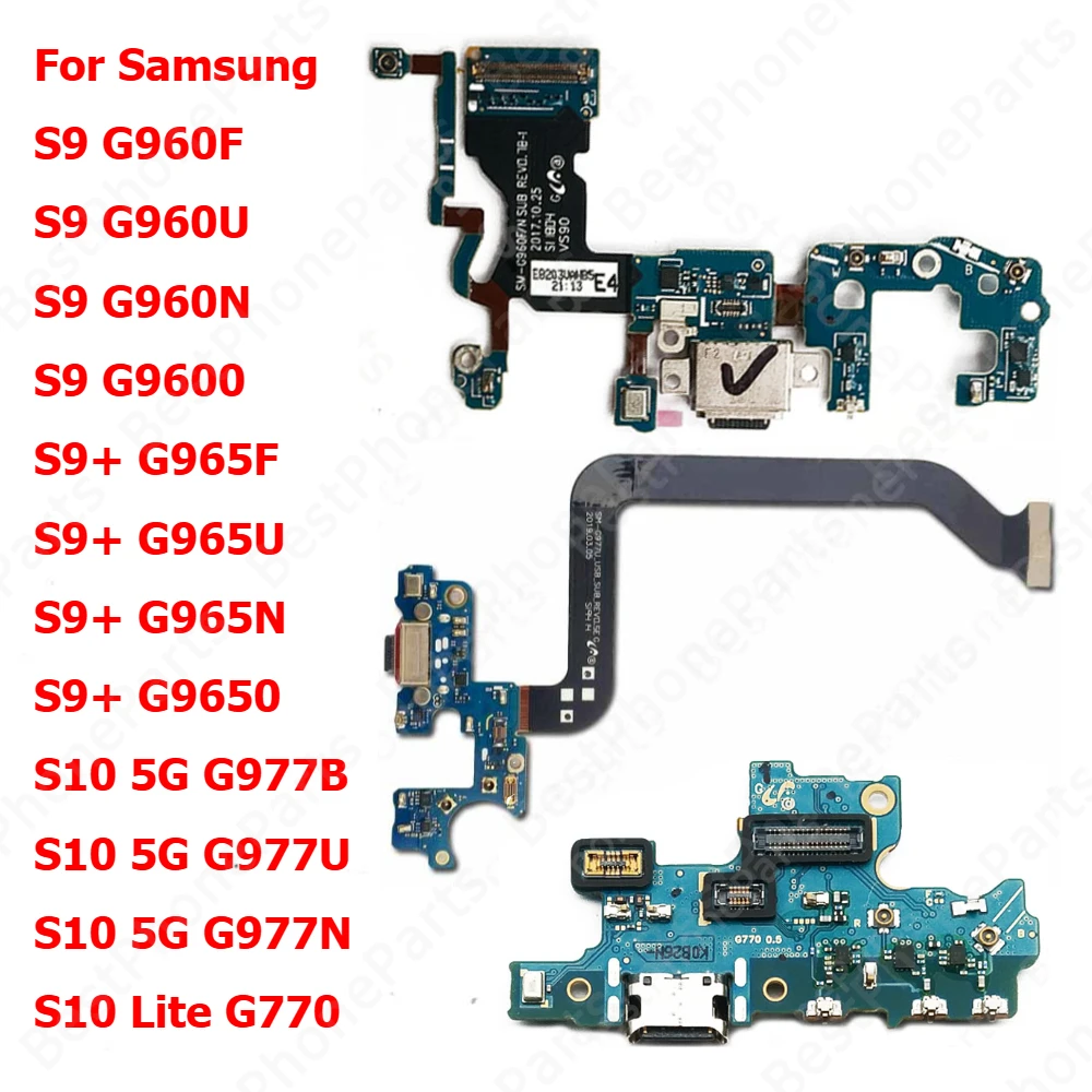 Charge Board For Samsung Galaxy S9 Plus S9+ S10 Lite 5G G960 G965 G977 G770 Charging Port Plate Usb Connector Flex Cable