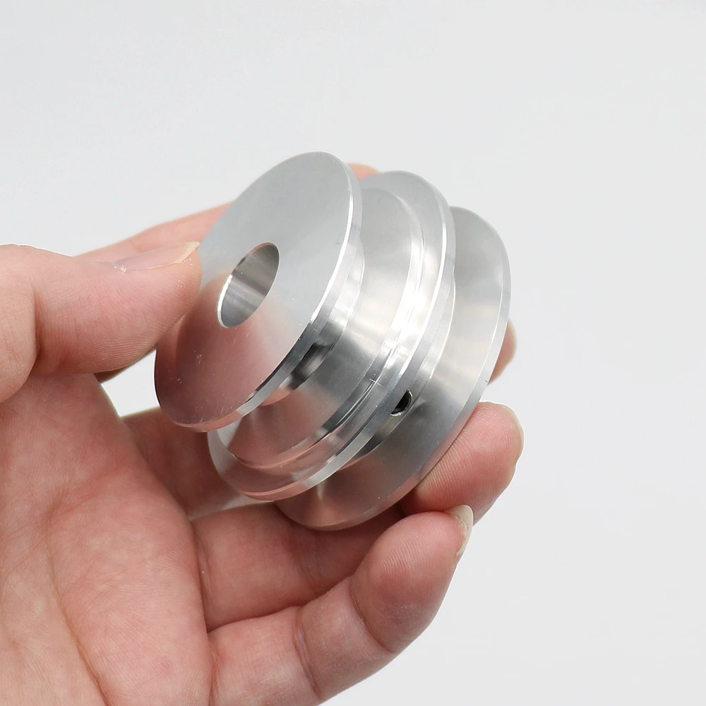 1Piece Aluminum Alloy ​Outer Dia 50/60MM Pulley Double V-Shaped Groove Design Pulley For Motor Shaft Drive