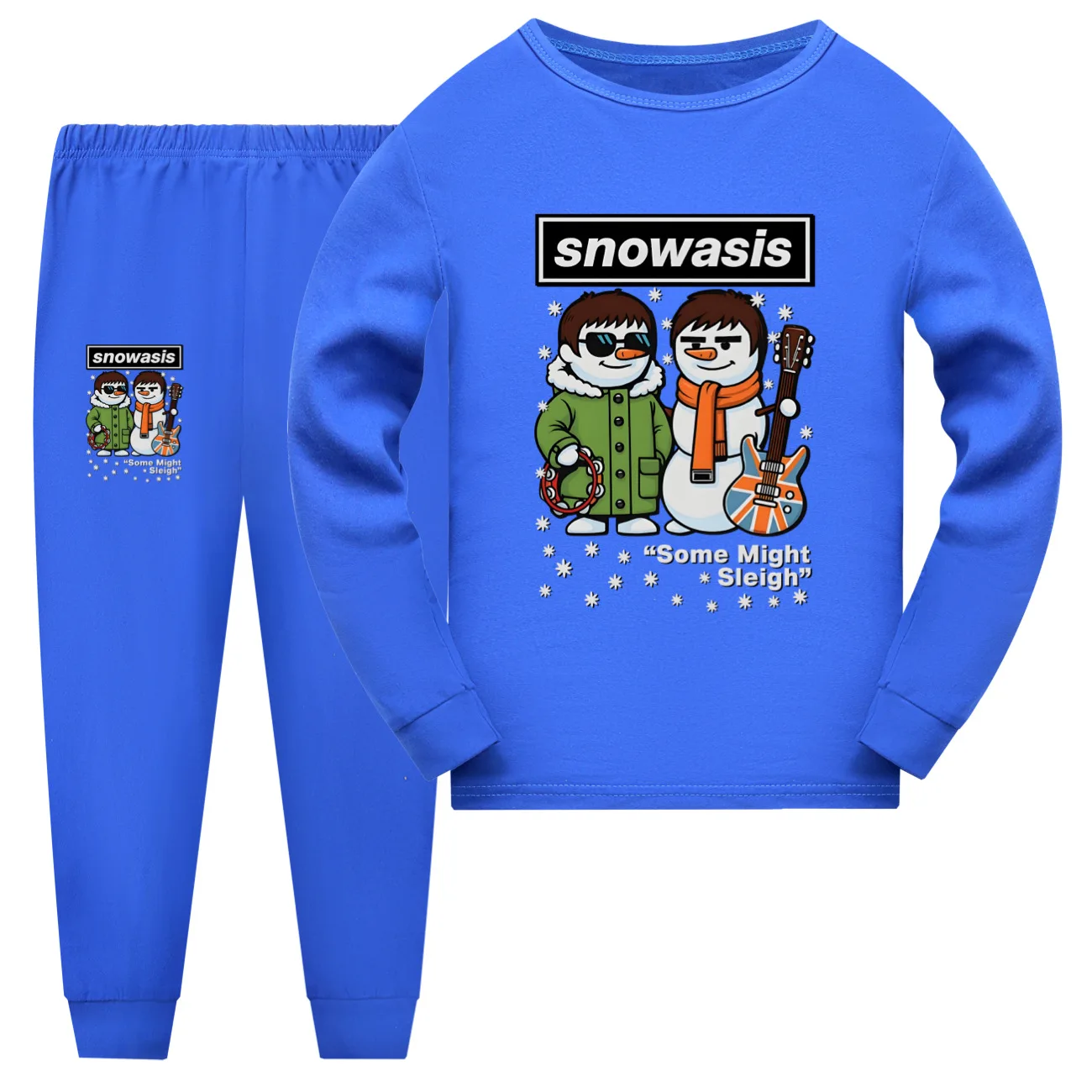 Snowasis Some Might Sleigh 2PCs Pajamas Set Kids Cartoon Long Sleeve Tops With Pants Casual Sleepwear for Baby Girls Teen Boys