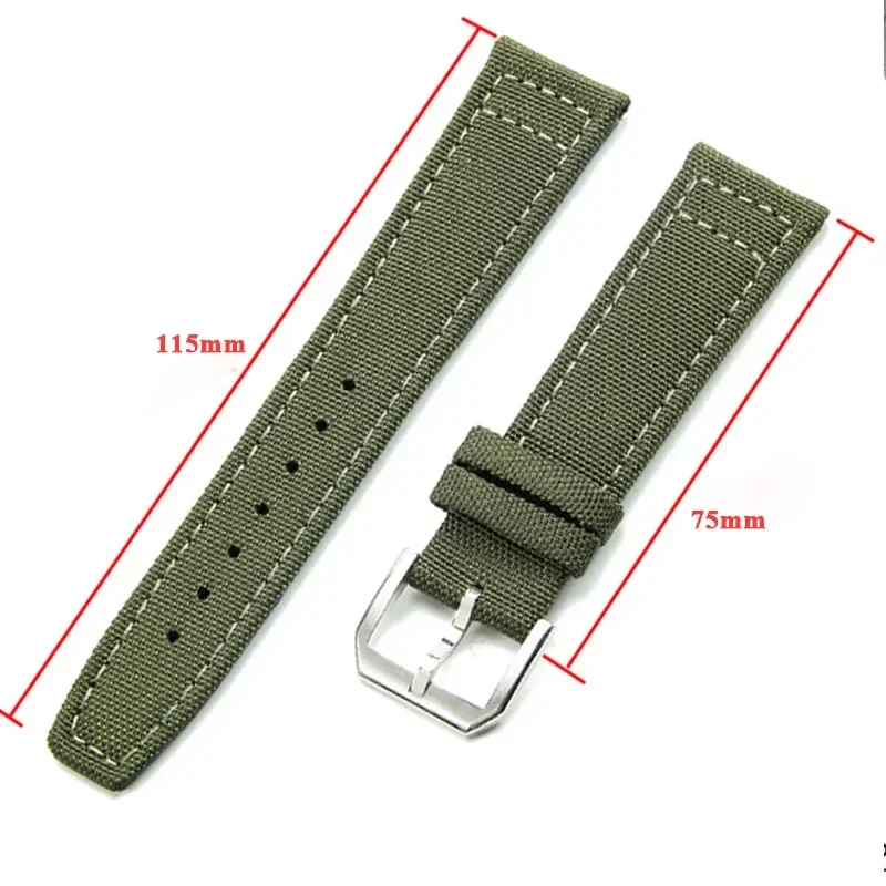 20mm 21mm 22mm Nylon Watch Strap for IWC Pilot Fabric Series Watch Strap Green Black Blue Canvas Bracelet Solid Folding Buckle