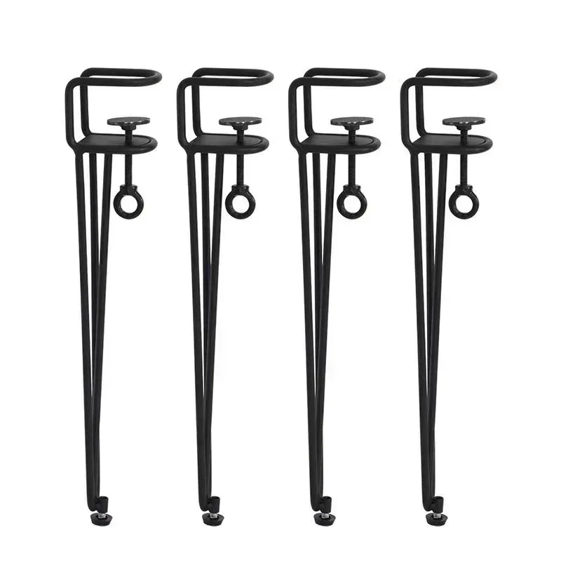 Suporte de perna de mesa não perfurado, suporte de mesa removível DIY, Metal Iron F Clip, Outdoor Camping Coffee Tripé