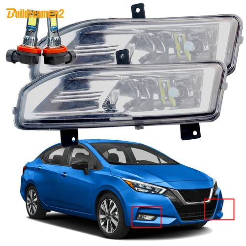 Imagen 1 del producto Conjunto de luz antiniebla de 2 piezas para Nissan Versa Sedan 2020 2021 2022 2023 2024 2025 pantalla antiniebla delantera de coche + bombilla Canbus H11
