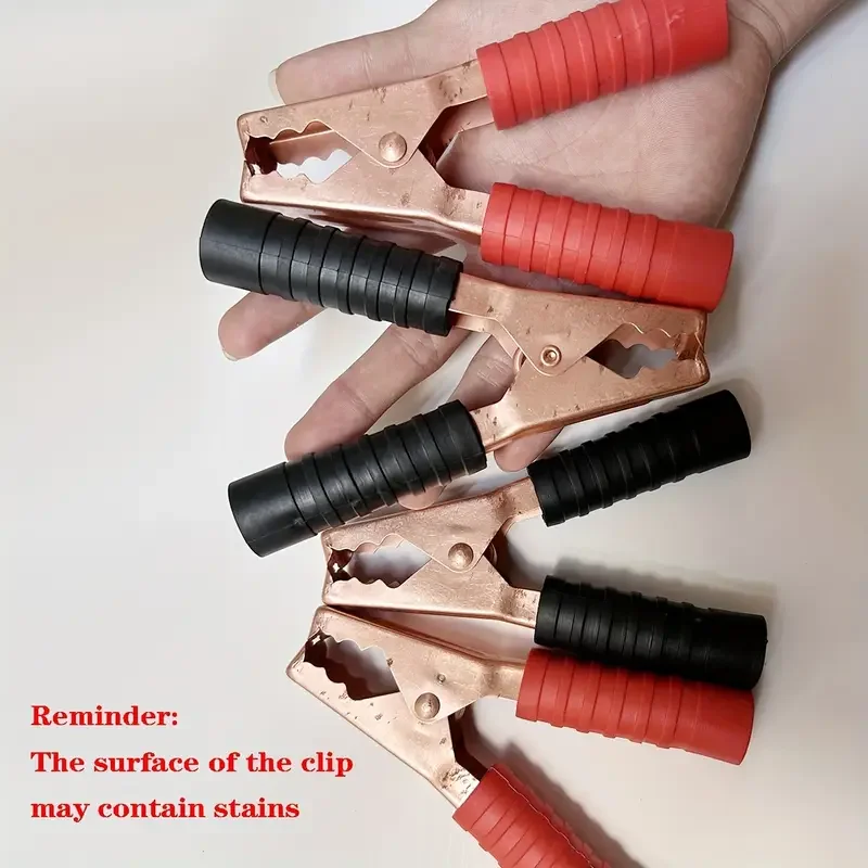 

4 шт., 135 мм, медные зажимы для автомобильного аккумулятора-большие пружинные губки, красные/черные металлические ручки, прочный инструмент для промышленного автомобиля