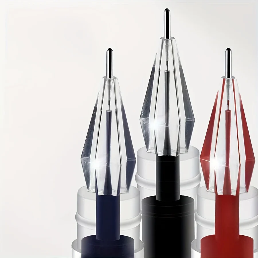 9/27 Stück Gelstift mit Diamantspitze, feine 0,5 mm, schnell trocknende Tinte, Schwarz/Blau/Rot – ideal für Prüfungs- und Bürogebrauch, Schulbedarf – Detail 3