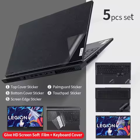 For Lenovo Laptop Sticker Skin 2025 Legion 5/Pro 5 15/16in 2024 Slim 5/Pro 5 14/16in Y/R7000P Y/R7000 AC Keyboard Screen Film