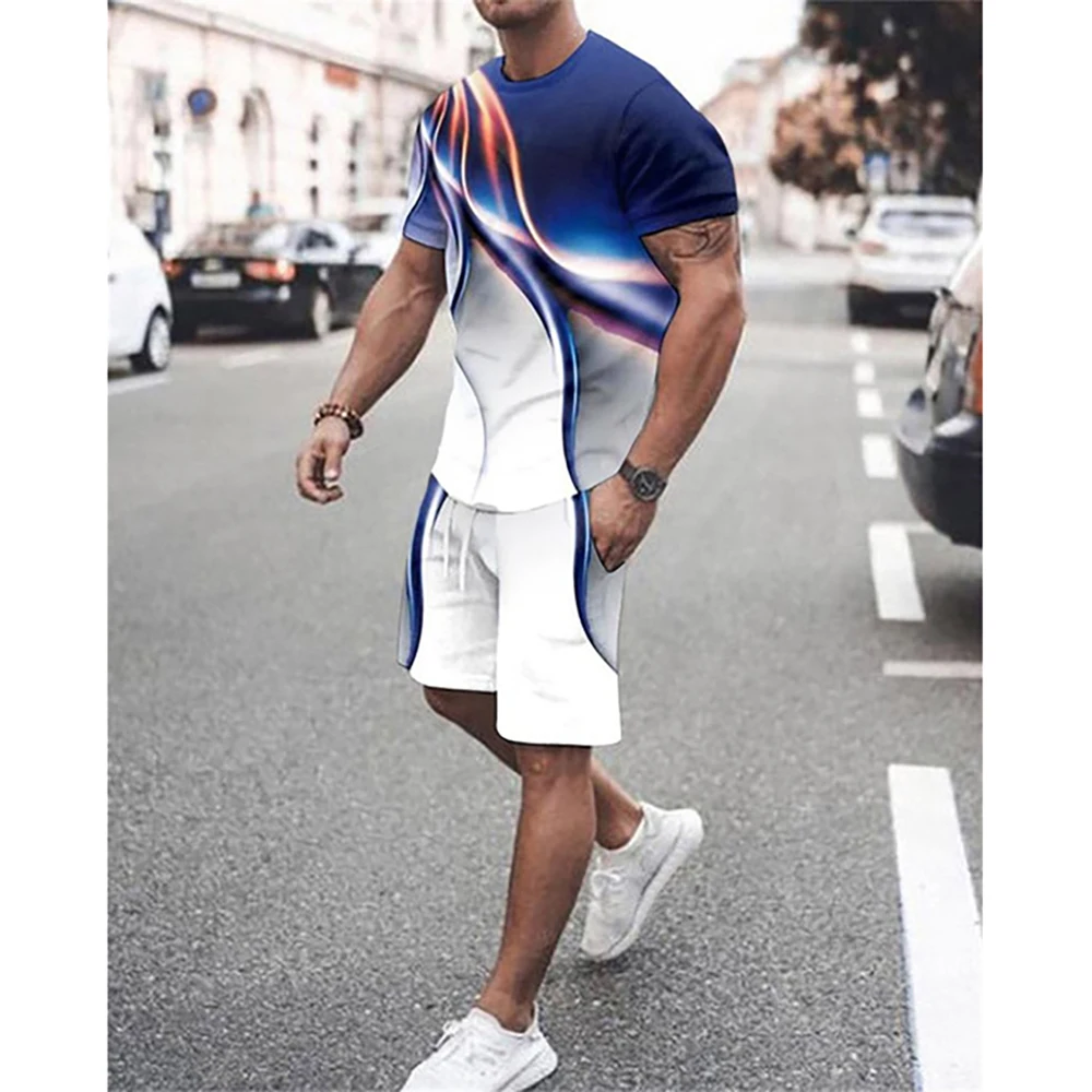 

Men's Oversized Tracksuit Set T-shirt Shorts Outfit Winter Collection Comfortable Seven Sleeve Length Other Material 100%