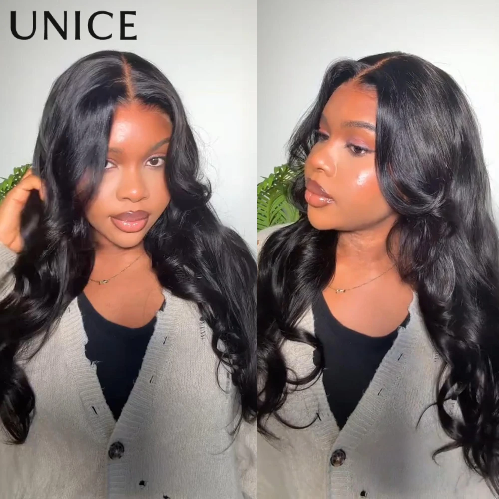 UNIZIA # Peluca de encaje recto Yaki de 4 colores marrones con flequillo corte en capas 4x2 parte media peluca de cabello humano con frente de encaje 150% de densidad