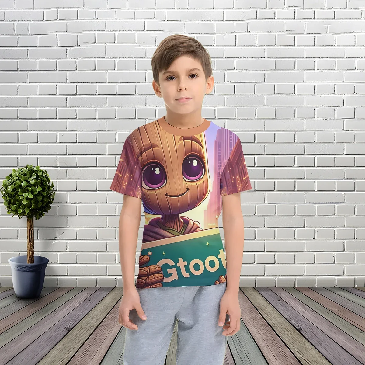 

Cute Cartoon Groot 3D Print Baby Clothing 5 To 14 Years Male Outdoor Clothes for Children Boy Girl Child T-Shirt Top Shirts