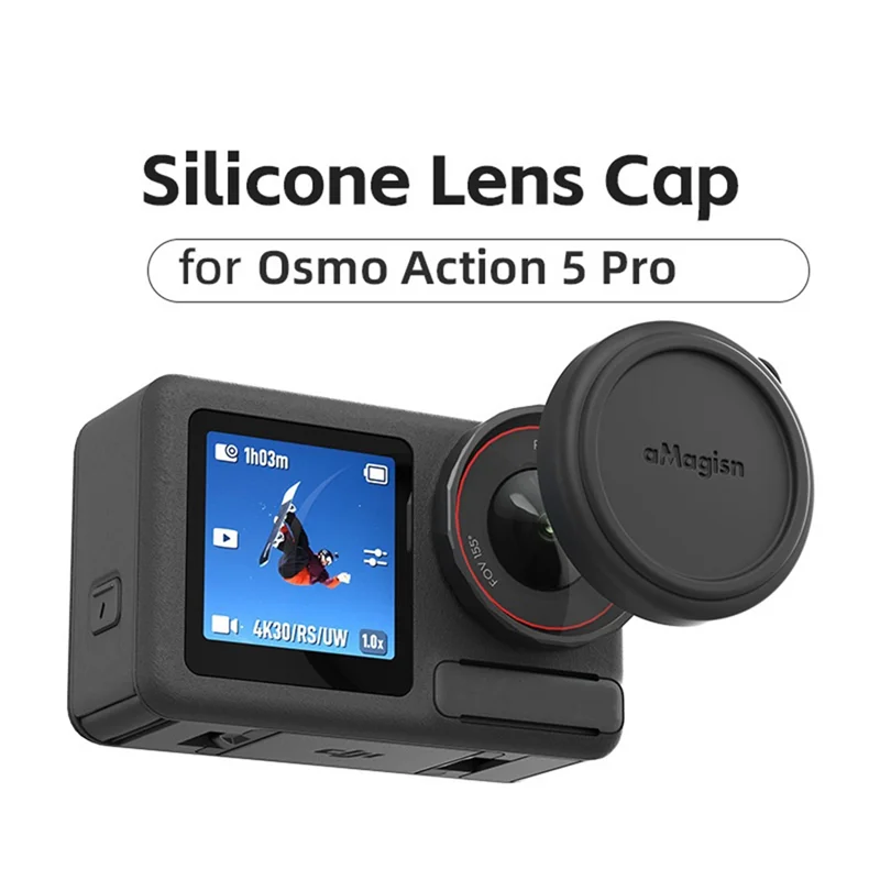 -RRKK AMAGISN قبعات العدسات ل DJI Osmo Action 5 Pro كاميرا رياضية سيليكون غطاء للعدسات ل DJI Osmo Action 5 Pro الغطاء الواقي