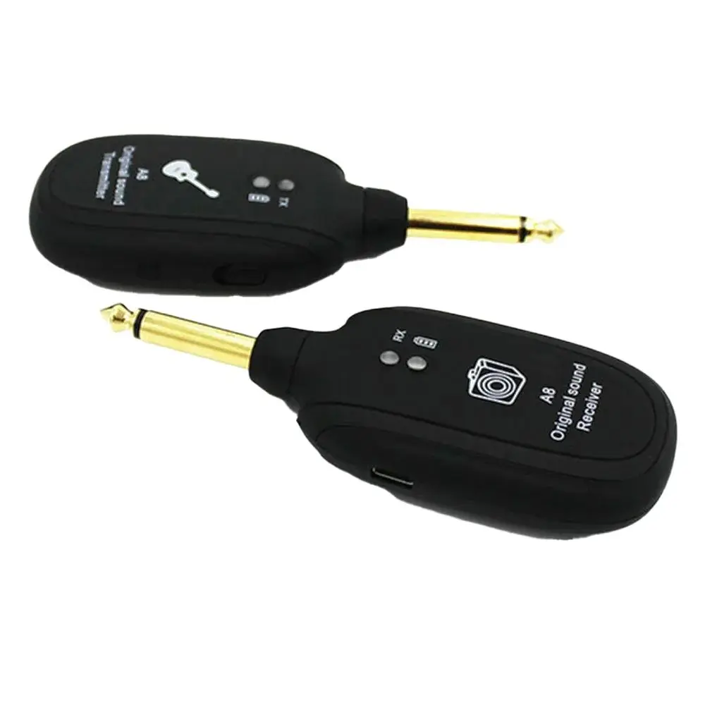 A8 UHF Guitar Wireless System Transmitter Receiver Built-in Rechargeable Wireless Guitar Transmitter For Electric Guitar Bass