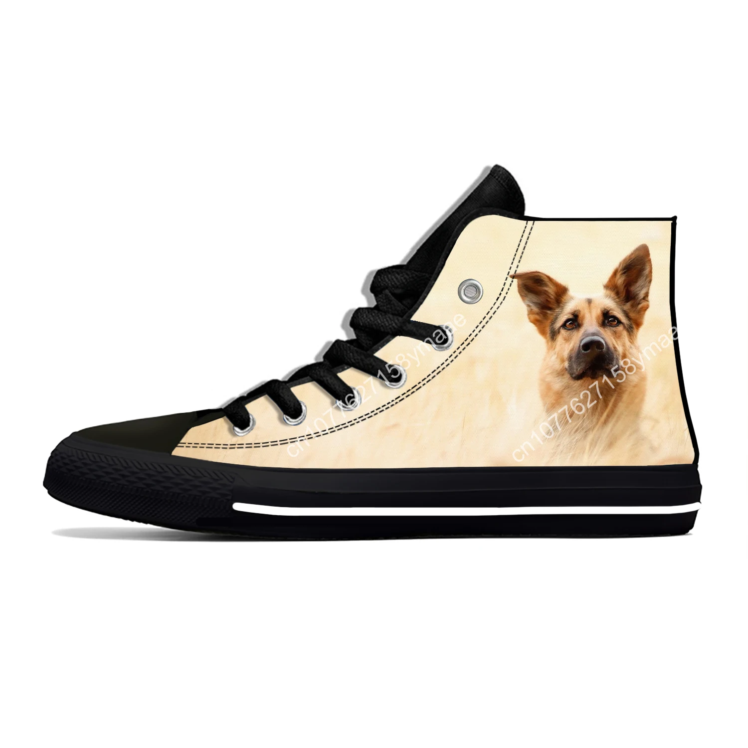Hot Summer German Shepherd Dog Animal Cut Kawaii Fashion High Top Canvas Shoes Men Women Casual Sneakers Classic Board Shoes