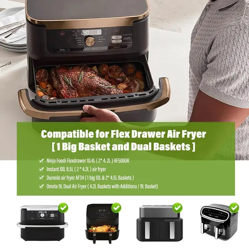 Air Fryer keranjang dapat digunakan kembali silikon Liner Pot dapat digunakan kembali Air Fryer Tray tepat cocok Air Fryer keranjang mudah membersihkan memanggang