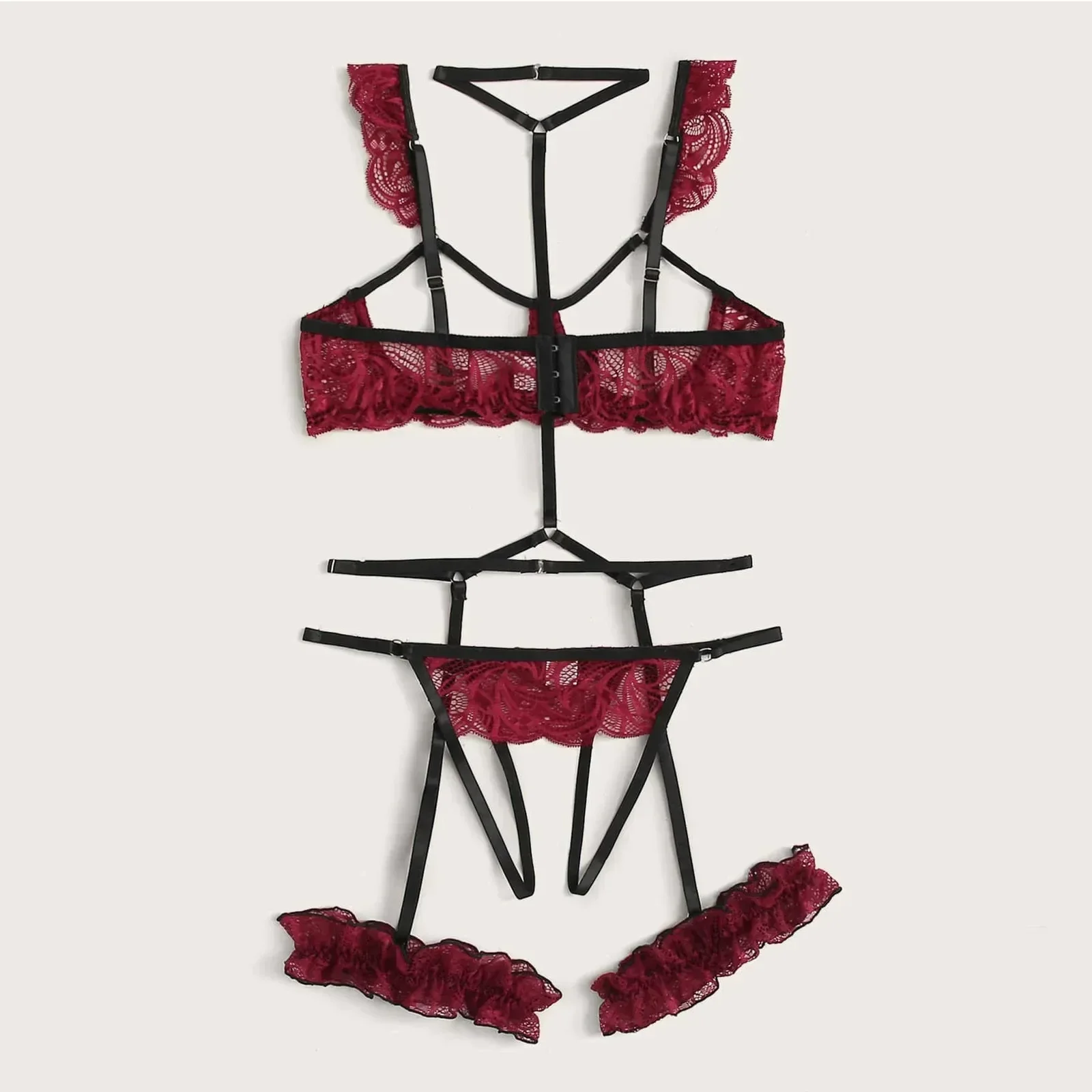 Sexy Fashion Lace Lingerie Underwear Sleepwear Steel Ring Pajamas Garter Women Intimates Underwear Bra Panties Set Lingerie - Image 3