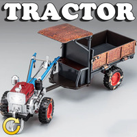 1:32 Walking Tractor Model Toys Alloy Diecast Agricultural Tractors Sound Light Pull Back Rubber Tires Toy Models for Kids Gifts