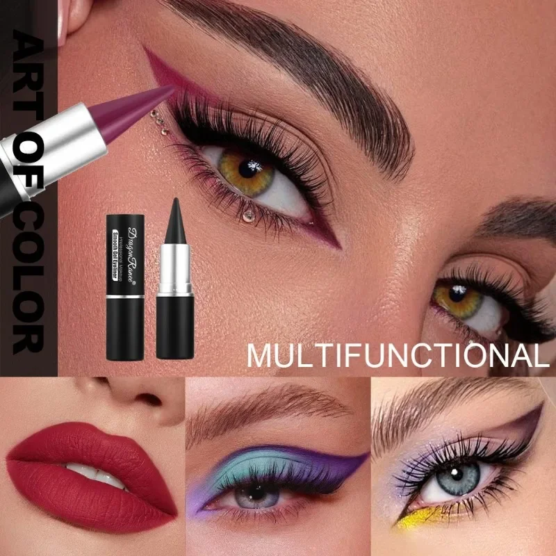 12 Farben wasserfester Eyeliner-Creme-Stift, langanhaltend und einfach anzuwenden, in Schwarz und Blau, matt und schnelltrocknend_voghion.com